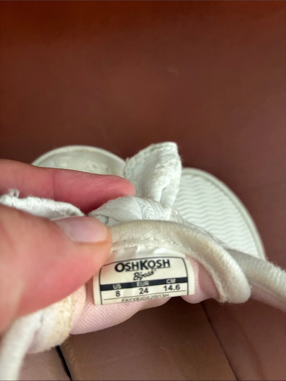 OshKosh B'gosh White Floral Eyelet Bow Sneakers